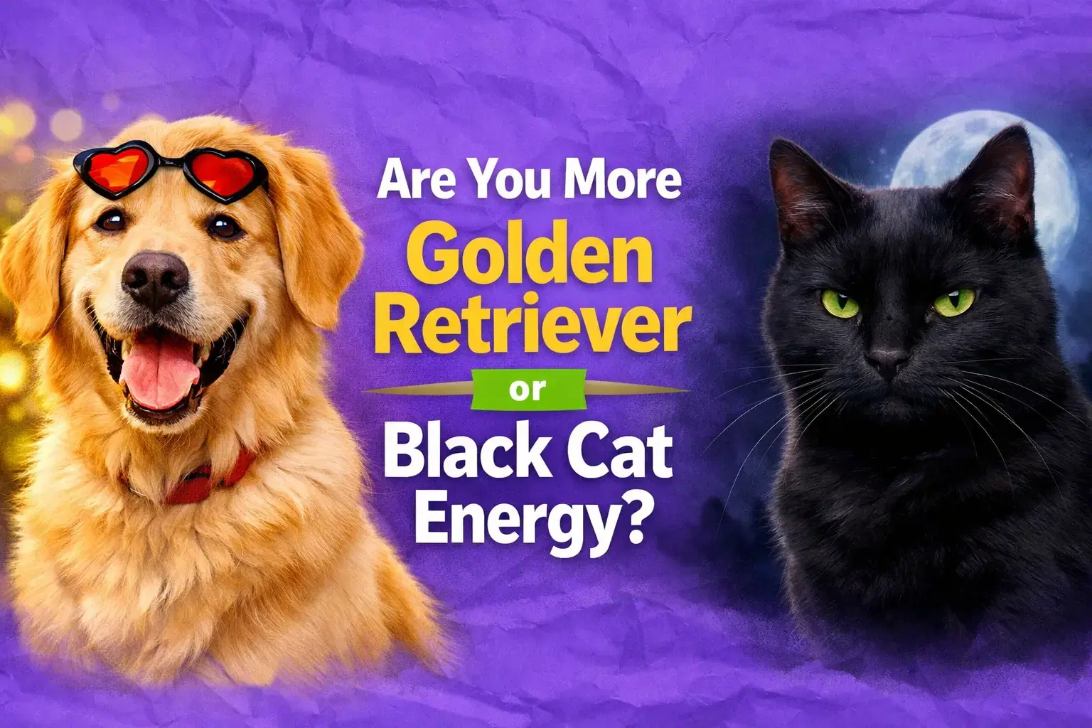 Le test d'énergie  Chat noir contre Golden Retriever 